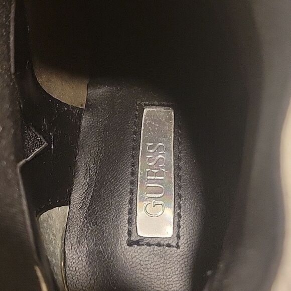 Guess Galeno Block Heel Suede Pull On Ankle Chelsea Boots Booties Khaki 6.5 - Picture 10 of 11